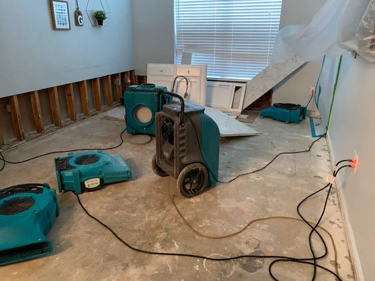 Dehumidifier in flood-cut room for Water Extraction & Removal in Harwich